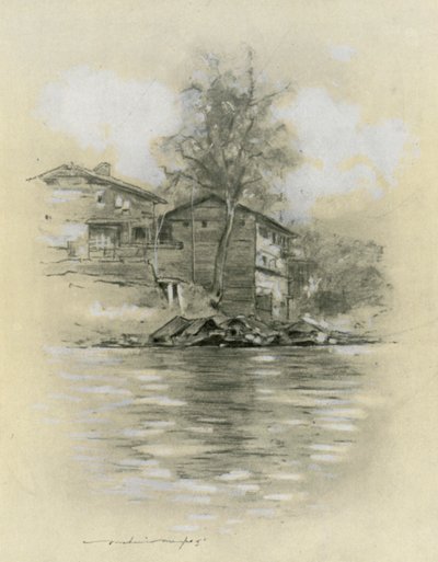 Flusswohnung in Srinagar von Mortimer Ludington Menpes